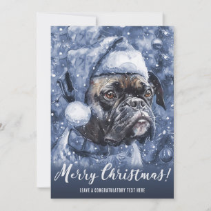 Cartes Pour Fêtes Annuelles Chiens en boîte bleue Noël