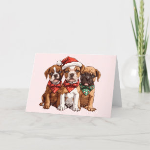 Cartes Pour Fêtes Annuelles Chiens en boîte de Noël