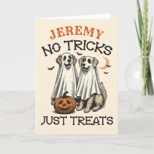 Cartes Pour Fêtes Annuelles Chiens fantômes vintages Trick ou Treat Funny Hall