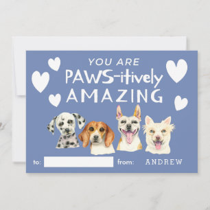 Cartes Pour Fêtes Annuelles Chiens mignons Aquarelle Enfants Salle de classe V