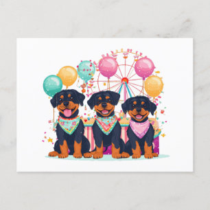 Cartes Pour Fêtes Annuelles Chiens Rottweiler À Un Carnaval