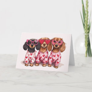 Cartes Pour Fêtes Annuelles Chiens saucisses de la Saint-Valentin