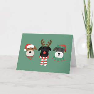 Cartes Pour Fêtes Annuelles Chiens Schnauzer de Noël