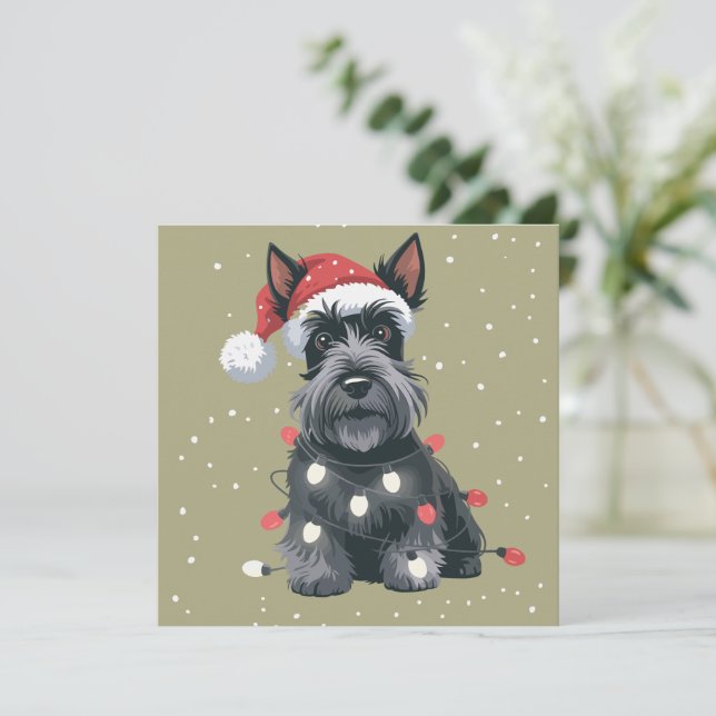 Cartes Pour Fêtes Annuelles Chiens Scottie Scottish Terrier Christmas Chien Ma (Debout devant)