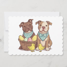 Cartes Pour Fêtes Annuelles Chiens taureaux de Pâques