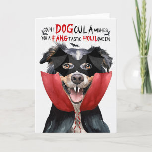 Cartes Pour Fêtes Annuelles Chiffre drôle anglais DOGcula Halloween