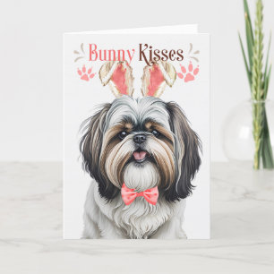 Cartes Pour Fêtes Annuelles Chih Tzu Chien à Bunny Ears pour Pâques