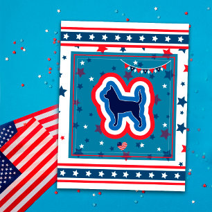 Cartes Pour Fêtes Annuelles Chihuahua Patriotique Rouge Blanc Et Bleu 4 juille