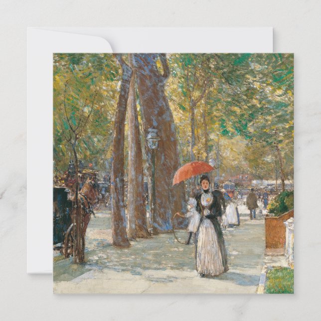Cartes Pour Fêtes Annuelles Childe Hassam - Cinquième Avenue À Washington Carr (Devant)