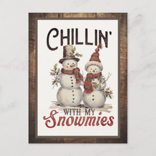 Cartes Pour Fêtes Annuelles Chillin avec mes neiges Noël personnalisé