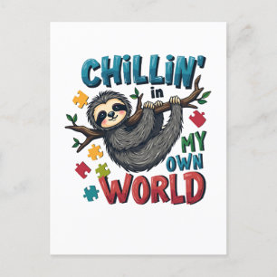Cartes Pour Fêtes Annuelles Chilling dans mon monde Sensibilisation sur l'auti