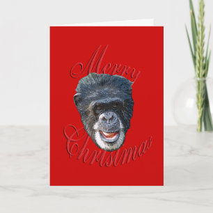 Cartes Pour Fêtes Annuelles Chimpanzé de Noël