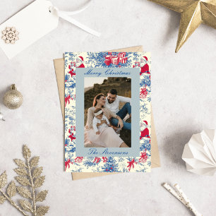 Cartes Pour Fêtes Annuelles Chinoiserie Élégante Toile De Jouy Photo Noël