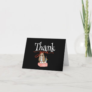 Cartes Pour Fêtes Annuelles Chiot adorable avec lumières de Noël Merci