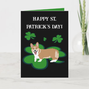 Cartes Pour Fêtes Annuelles Chiot Corgi de la Saint-Patrick 