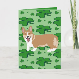 Cartes Pour Fêtes Annuelles Chiot Corgi de la Saint-Patrick