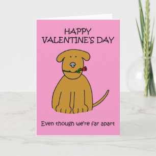 Cartes Pour Fêtes Annuelles Chiot de caricature Valentine longue distance