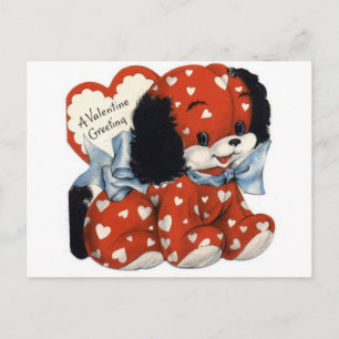 Cartes Pour Fêtes Annuelles Chiot de la journée des Valentines rétro