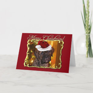 Cartes Pour Fêtes Annuelles Chiot de mastiff de Noël
