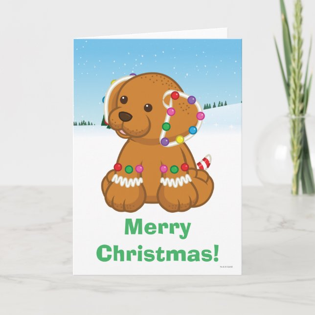 Cartes Pour Fêtes Annuelles Chiot de pain d'épice (Devant)