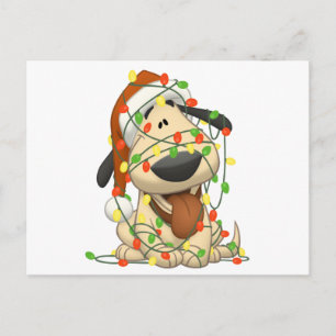 Cartes Pour Fêtes Annuelles Chiot drôle de lumières de Noël
