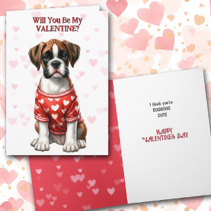 Cartes Pour Fêtes Annuelles Chiot en boîte mignonne en Saint-Valentin