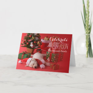 Cartes Pour Fêtes Annuelles Chiot et Noël de golden retriever