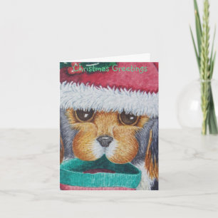Cartes Pour Fêtes Annuelles chiot noir et brun mignon