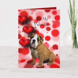 Cartes Pour Fêtes Annuelles Chiots Bulldog Be My Valentine Cœurs