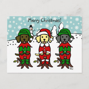 Cartes Pour Fêtes Annuelles Chiots de Noël de trois laboratoires