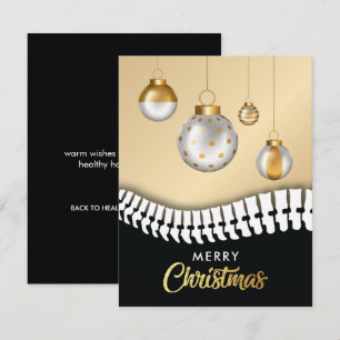 Cartes Pour Fêtes Annuelles Chiropratique de Noël Joyeux Noir et Or