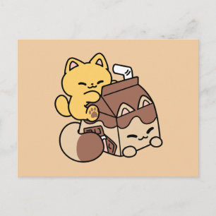 Cartes Pour Fêtes Annuelles Chocolat au Lait en Sirotant la Félicité – Nourrit