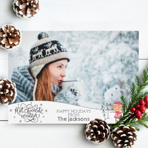 Cartes Pour Fêtes Annuelles Chocolat chaud hiver avec photo Noël