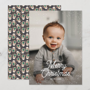 Cartes Pour Fêtes Annuelles Chocolat chaud neige photo Noël