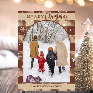 Cartes Pour Fêtes Annuelles Chocolat Chocolat Buffalo Plaid Snowflakes Noël