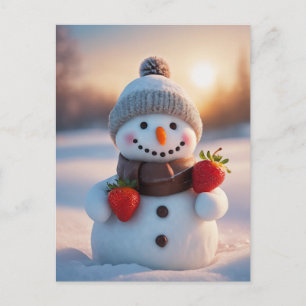 Cartes Pour Fêtes Annuelles chocolat et fraise bonhomme de neige