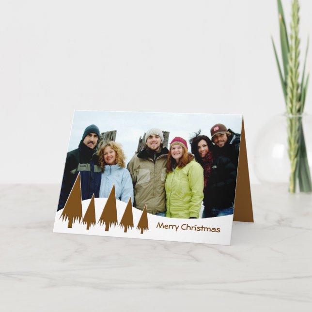 Cartes Pour Fêtes Annuelles Chocolat Joyeux arbres de Noël (Devant)
