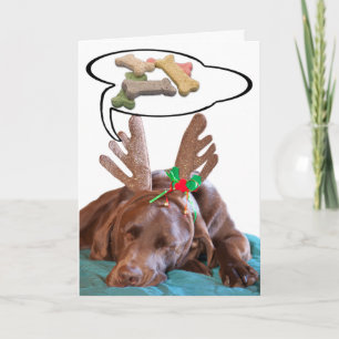 Cartes Pour Fêtes Annuelles Chocolat Lab Antlers Traite Photo Personnalisée