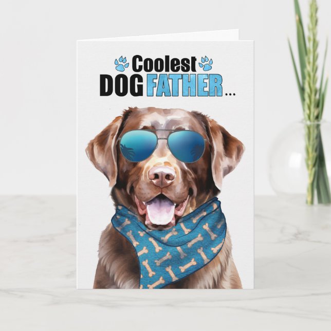 Cartes Pour Fêtes Annuelles Chocolat Lab Chien Coolle Papa Fête des pères (Devant)