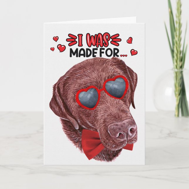 Cartes Pour Fêtes Annuelles Chocolat Labrador Chien qui vous aime Valentine (Devant)