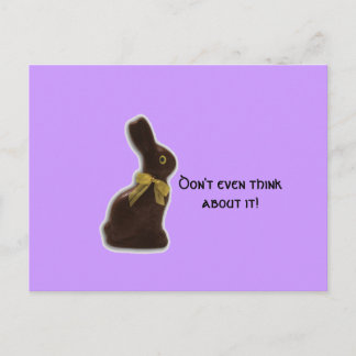 Cartes Pour Fêtes Annuelles Chocolat lapin de Pâques avec attitude