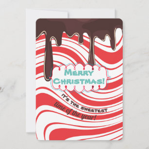 Cartes Pour Fêtes Annuelles Chocolat menthe de Noël photo personnalisée