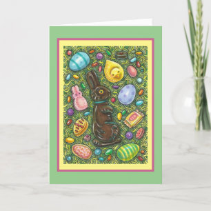 CARTES POUR FÊTES ANNUELLES CHOCOLAT PÂQUES BUNNY, POULET, OEUFS, JELLY BEANS