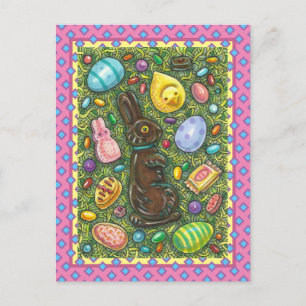 CARTES POUR FÊTES ANNUELLES CHOCOLAT PÂQUES BUNNY, POULET, OEUFS, JELLY BEANS