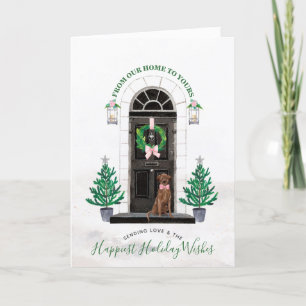 Cartes Pour Fêtes Annuelles Chocolate Lab Labrador Retriever Holiday Salutatio