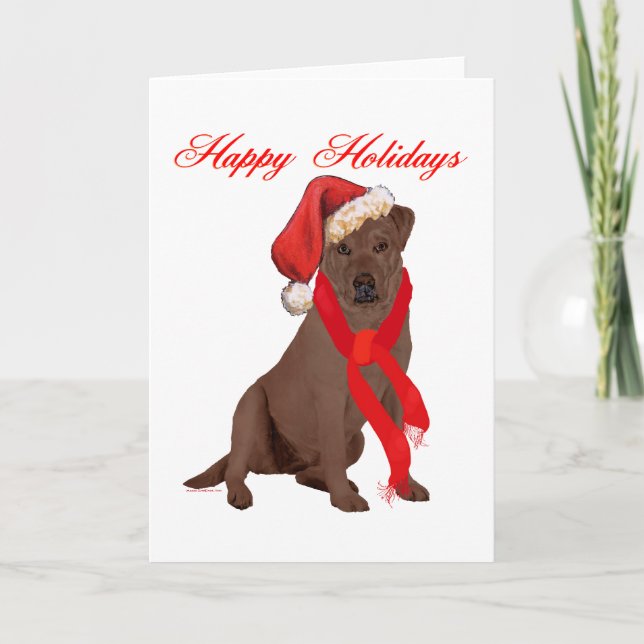 Cartes Pour Fêtes Annuelles Chocolate Labrador (Devant)