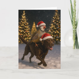 Cartes Pour Fêtes Annuelles Chocolate Labrador and Partridge Christmas c