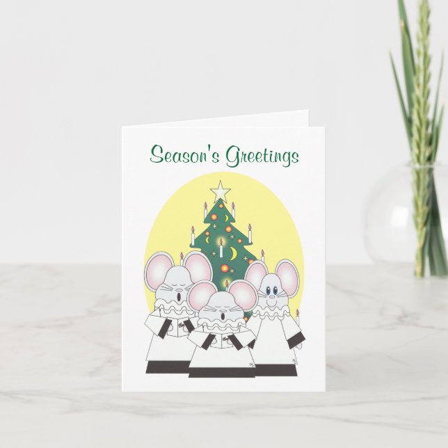 Cartes Pour Fêtes Annuelles choeur de souris de Bonnes Fêtes (Devant)