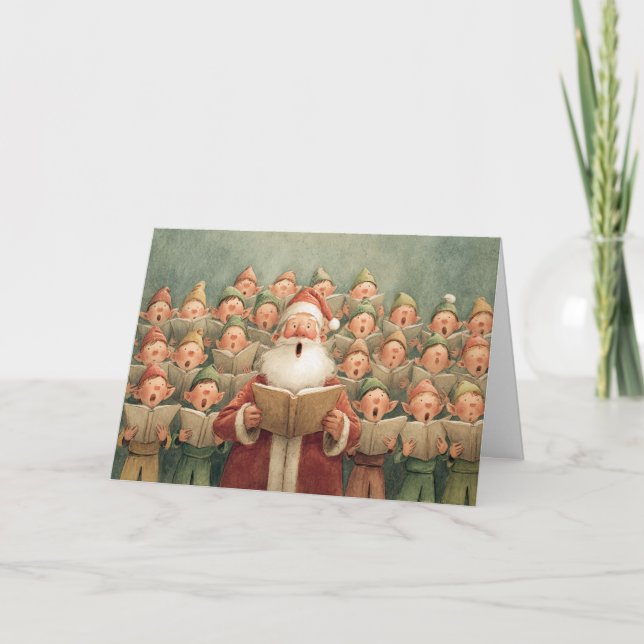 Cartes Pour Fêtes Annuelles Chœur du Père Noël (Devant)