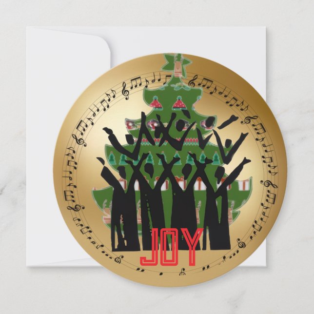 Cartes Pour Fêtes Annuelles Choir in front of Christmas Tree Holiday Card (Devant)